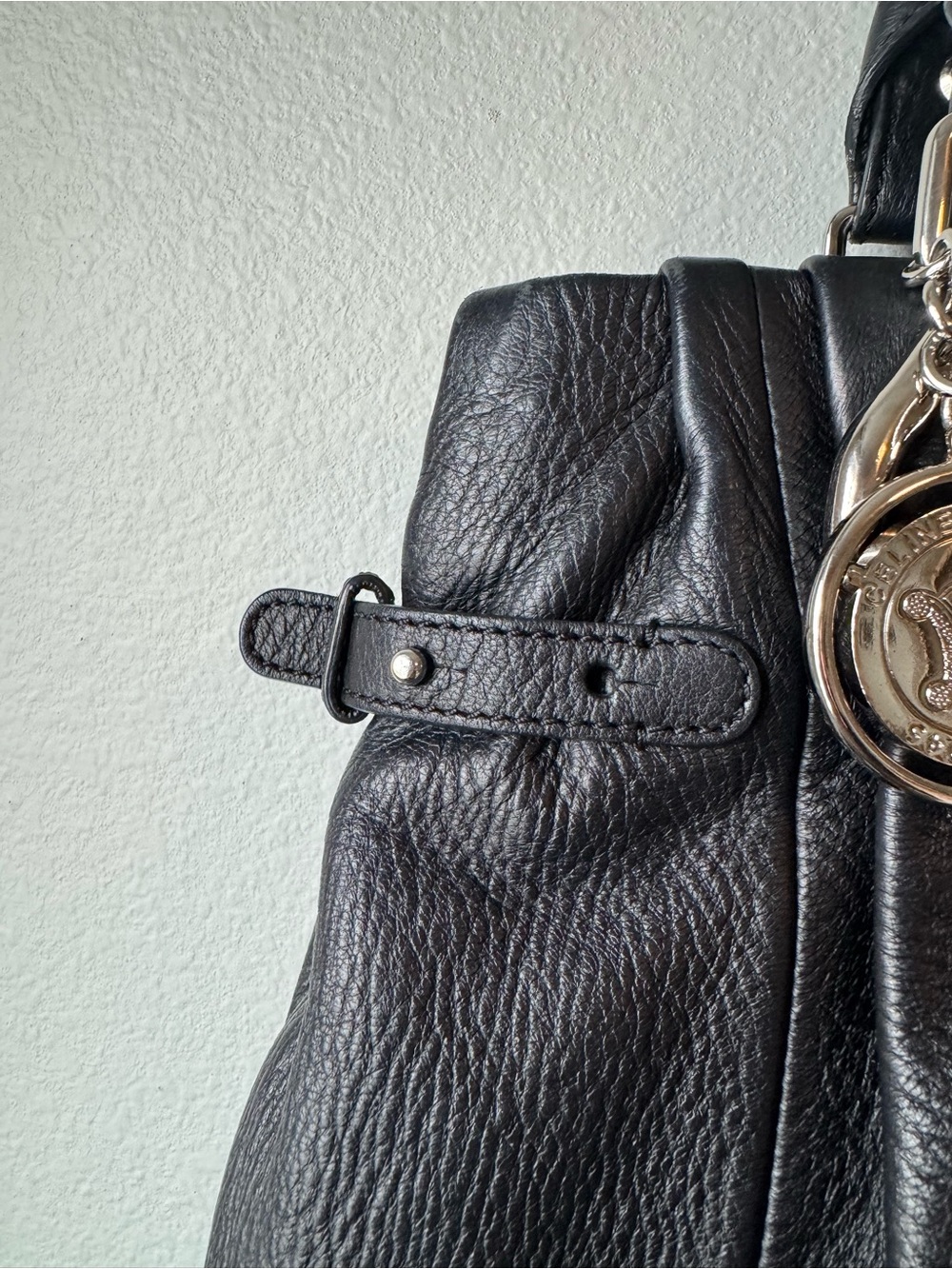 Celine Pillow Tote Black Leather Silver Hardware Phoebe Philo Era with COA - Picture 4 of 16